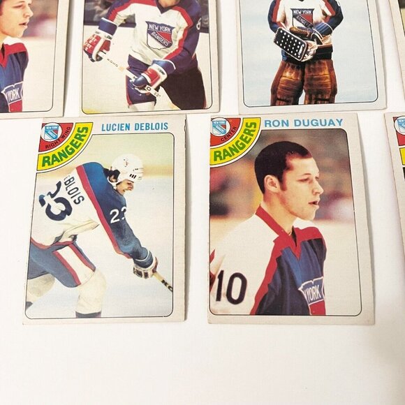 Vtg Lot of 28 1977-78 O Pee Chee New York Rangers NHL Hockey Cards Damaged - Picture 6 of 16